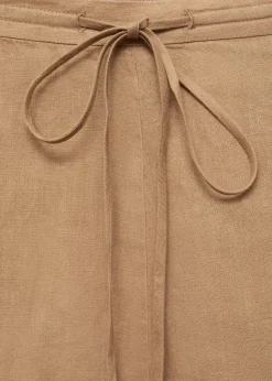 MANGO Krótkie Spodenki*Lniane szorty o prostym kroju