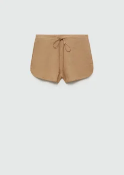 MANGO Krótkie Spodenki*Lniane szorty o prostym kroju