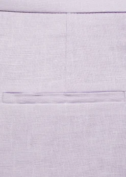 MANGO Krótkie Spodenki*Lniane szorty o prostym kroju