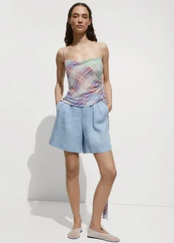 MANGO Krótkie Spodenki*Lniane szorty o prostym kroju