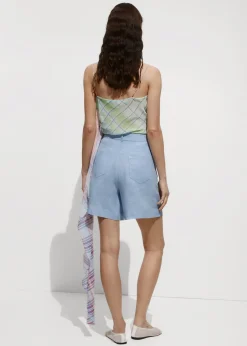 MANGO Krótkie Spodenki*Lniane szorty o prostym kroju