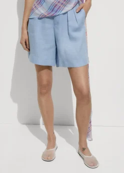 MANGO Krótkie Spodenki*Lniane szorty o prostym kroju