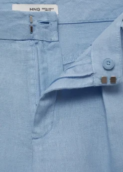 MANGO Krótkie Spodenki*Lniane szorty o prostym kroju