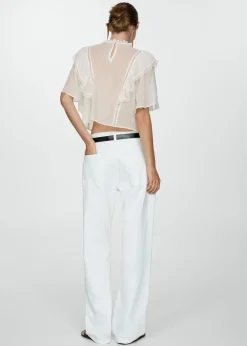 MANGO Koszule I Bluzki*Luźna bluzka z haftem