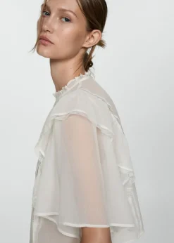 MANGO Koszule I Bluzki*Luźna bluzka z haftem