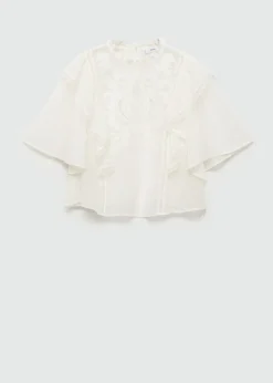 MANGO Koszule I Bluzki*Luźna bluzka z haftem