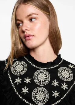 MANGO Koszule I Bluzki*Luźna bluzka z haftem