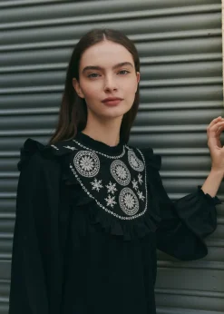 MANGO Koszule I Bluzki*Luźna bluzka z haftem