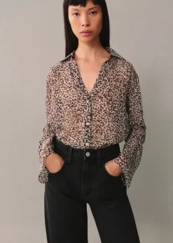 MANGO Koszule I Bluzki*Luźna koszula w panterkę