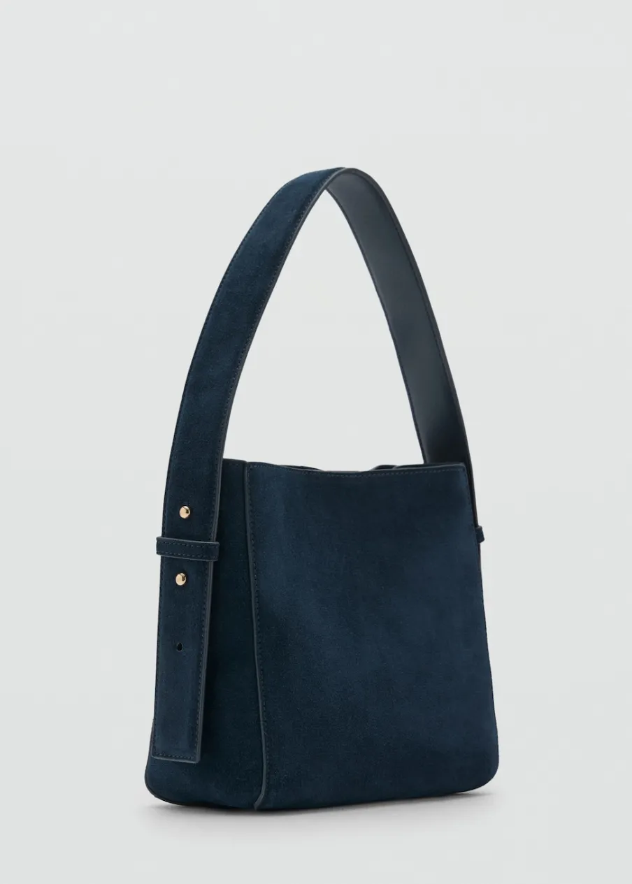 MANGO Torebki|Akcesoria Skórzane*Mała torba shopper z dwoiny