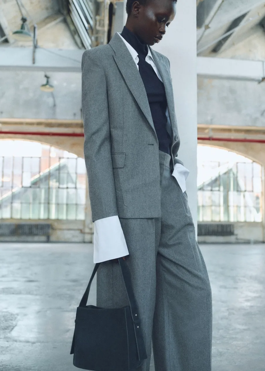 MANGO Torebki|Akcesoria Skórzane*Mała torba shopper z dwoiny