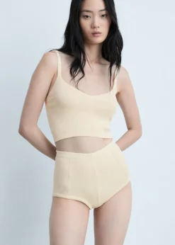 MANGO Krótkie Spodenki*Majtki z dzianiny z dekoracyjnymi szwami