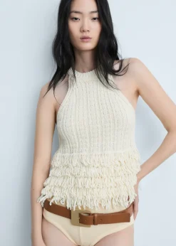 MANGO Krótkie Spodenki*Majtki z dzianiny z dekoracyjnymi szwami