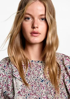 MANGO Koszule I Bluzki*Marszczona bluzka z falbaniastym rękawem