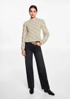 MANGO Koszule I Bluzki*Marszczona bluzka z kwiatowym wzorem