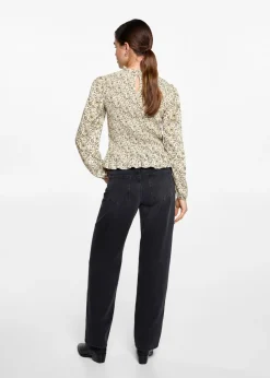 MANGO Koszule I Bluzki*Marszczona bluzka z kwiatowym wzorem