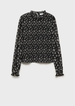 MANGO Koszule I Bluzki*Marszczona bluzka z kwiatowym wzorem