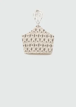 MANGO Koszule I Bluzki*Marszczony top ze wzorem