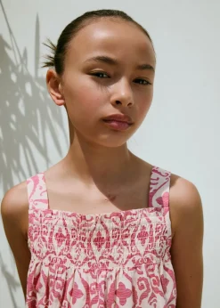 Dzieci MANGO Koszule I Bluzki*Marszczony top ze wzorem