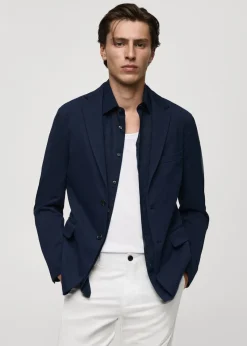 MANGO Marynarki*Marynarka bawełniana slim fit z teksturą