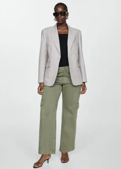 MANGO Marynarki*Marynarka lniana w pepitkę