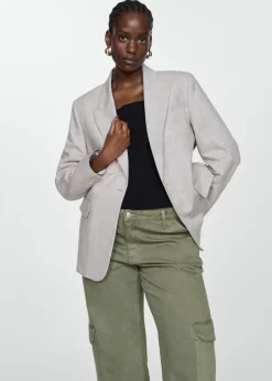 MANGO Marynarki*Marynarka lniana w pepitkę