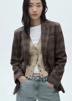 MANGO Kurtki|Marynarki*Marynarka o prostym kroju w kratę