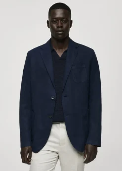 MANGO Marynarki*Marynarka z bawełny i lnu z efektem sprania