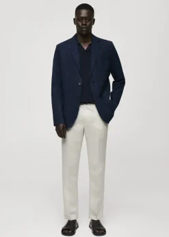 MANGO Marynarki*Marynarka z bawełny i lnu z efektem sprania