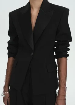 MANGO Marynarki*Marynarka z wełny z satynowymi klapami