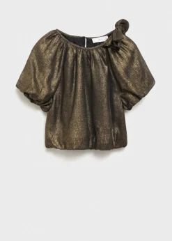 Dzieci MANGO Koszule I Bluzki*Metaliczna bluzka z kokardą