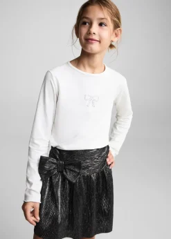 Dzieci MANGO Szorty I Spódnice*Metaliczna spódnica z kokardą