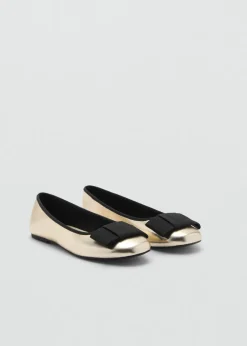 Dzieci MANGO Buty*Metaliczne baleriny z kokardą