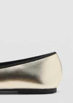 Dzieci MANGO Buty*Metaliczne baleriny z kokardą