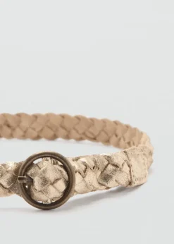 Dzieci MANGO Więcej Akcesoriów*Metaliczny pasek ze skóry