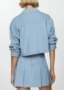 MANGO Spódnice*Minispódniczka dżinsowa z zakładkami