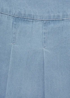 MANGO Spódnice*Minispódniczka dżinsowa z zakładkami