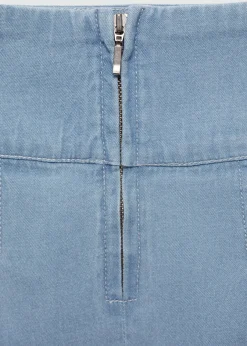 MANGO Spódnice*Minispódniczka dżinsowa z zakładkami