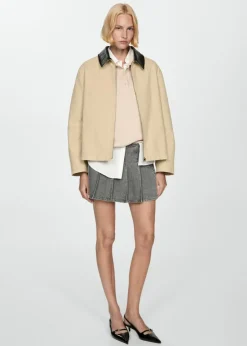 MANGO Spódnice*Minispódniczka dżinsowa z zakładkami