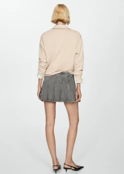 MANGO Spódnice*Minispódniczka dżinsowa z zakładkami