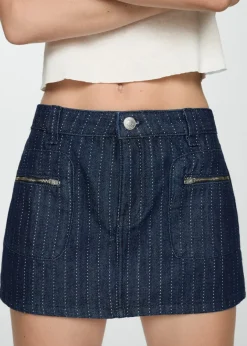 MANGO Spódnice*Minispódniczka dżinsowa ze szwami