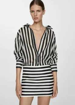 MANGO Spódnice*Minispódniczka z dzianiny w paski