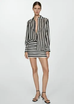 MANGO Spódnice*Minispódniczka z dzianiny w paski