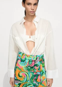 MANGO Spódnice*Minispódniczka z nadrukiem i wiązaniem