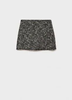 MANGO Spódnice*Minispódniczka z tweedu z postrzępionym wykończeniem