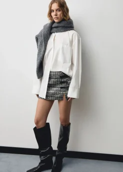 MANGO Spódnice*Minispódniczka z tweedu z kokardami