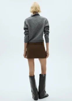 MANGO Spódnice*Minispódniczka z wełny z paskiem