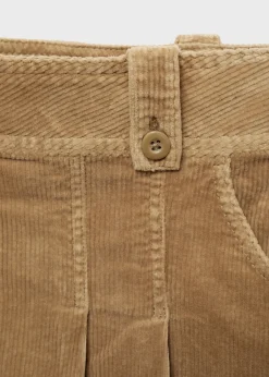 MANGO Spódnice*Minispódniczka z zakładkami ze sztruksu