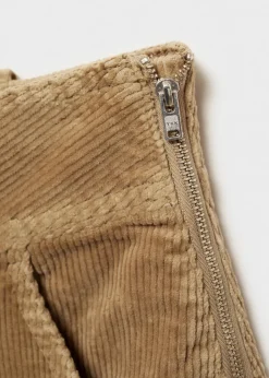 MANGO Spódnice*Minispódniczka z zakładkami ze sztruksu