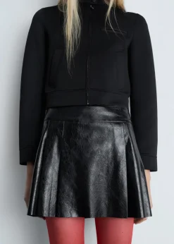 MANGO Spódnice*Minispódniczka z zakładkami z imitacji skóry